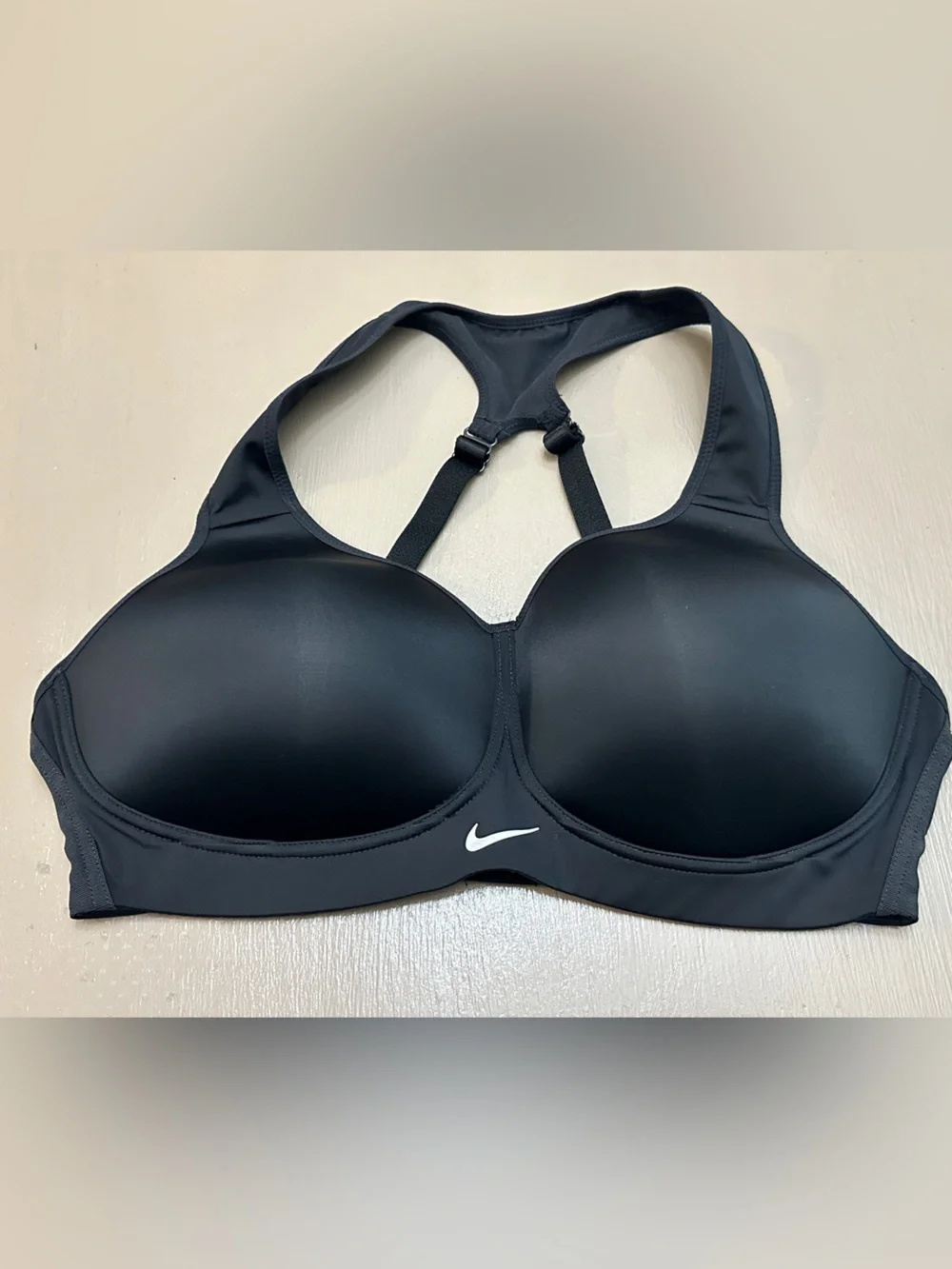 Nike Dri-FIT High Support Molded Sports Bra Black 36C Racerback Padded